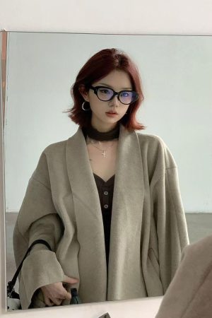 High-End Pumpkin Cape-Style Double-Sided Wool Cardigan for Women - Loose Fit Alpaca Blend Australian Wool Coat