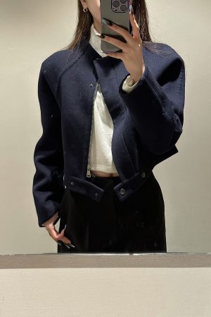 High-End Pure Wool Double-Sided Coat for Women, Casual Loose Fit Short Jacket, Elegant Layering Piece