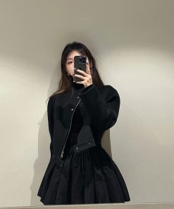 High-End Pure Wool Double-Sided Coat for Women, Casual Loose Fit Short Jacket, Elegant Layering Piece