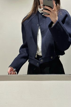 High-End Pure Wool Double-Sided Coat for Women, Casual Loose Fit Short Jacket, Elegant Layering Piece