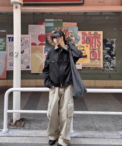 High-End Python Print Jacket for Men, Spring Autumn Lightweight Lapel Top, Stylish American Style Fashion Outerwear