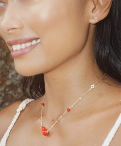 High-End Red Chinese Gourd Necklace - Semi-Three-Dimensional National Style Pendant for Vacation & Luxe Fashion