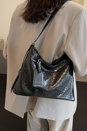 High-End Retro Melard Crossbody Bag for Women - Versatile Large Capacity Shoulder Tote for Autumn 2025