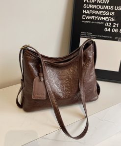 High-End Retro Melard Crossbody Bag for Women - Versatile Large Capacity Shoulder Tote for Autumn 2025