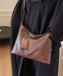 High-End Retro Melard Crossbody Bag for Women - Versatile Large Capacity Shoulder Tote for Autumn 2025