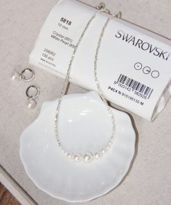 High-End S925 Pure Silver Fragmented Gradient Smile Necklace - Light Luxury Pearl Design for Elegant Style