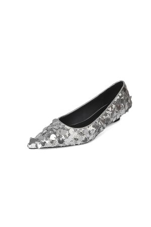 High-End Sequined Pointed Shoes for Women, Evening Wear, Party Style, Glamorous Footwear, Fashion-forward, Chic Design