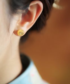 High-End Silver Artisan Ancient Style Earrings with Beeswax and Amber, Elegant Luxury Accessories for Women