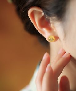 High-End Silver Artisan Ancient Style Earrings with Beeswax and Amber, Elegant Luxury Accessories for Women