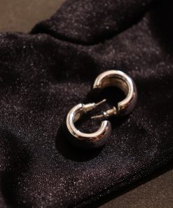 High-End Simple Hoop Earrings, Niche Design S925 Silver Needle Studs, Trendy 2025 Fashion Accessory