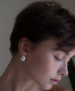 High-End Simple Hoop Earrings, Niche Design S925 Silver Needle Studs, Trendy 2025 Fashion Accessory