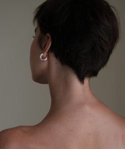 High-End Simple Hoop Earrings, Niche Design S925 Silver Needle Studs, Trendy 2025 Fashion Accessory