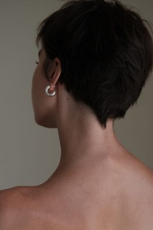 High-End Simple Hoop Earrings, Niche Design S925 Silver Needle Studs, Trendy 2025 Fashion Accessory