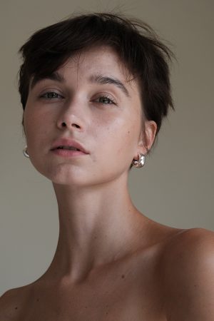 High-End Simple Hoop Earrings, Niche Design S925 Silver Needle Studs, Trendy 2025 Fashion Accessory