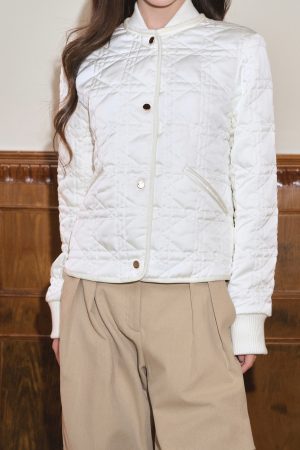 High-End Solid Color Quilted Baseball Jacket - Versatile Women's Coat for Autumn and Winter Fashion