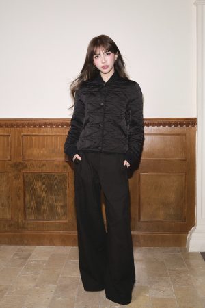 High-End Solid Color Quilted Baseball Jacket - Versatile Women's Coat for Autumn and Winter Fashion