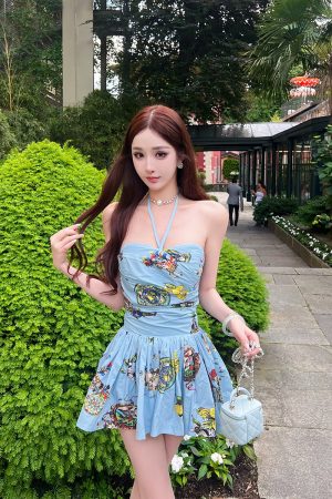 High-End Strapless Camisole Dress for Women, Socialite Style, Moon Vera Inspired, Chic Short Dress for Parties and Events
