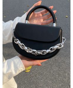 High-End Textured Chain Small Square Saddle Bag - 2025 Spring/Summer Fashion Crossbody Bag