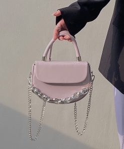 High-End Textured Chain Small Square Saddle Bag - 2025 Spring/Summer Fashion Crossbody Bag