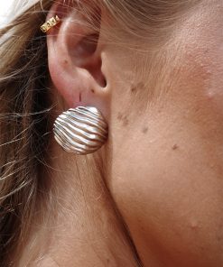 High-End Textured Shell Ear Clips - Luxury 925 Silver Studs for Versatile Temperament Jewelry Accessories