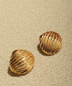 High-End Textured Shell Ear Clips - Luxury 925 Silver Studs for Versatile Temperament Jewelry Accessories