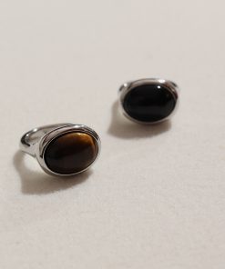 High-End Titanium Steel Agate Ring - Minimalist European and American Style for Autumn and Winter Fashion