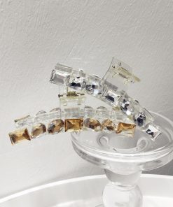 High-End Transparent Diamond-Studded Large Shark Hair Clip for Ponytails - Sweet Temperament Hair Accessory 2025