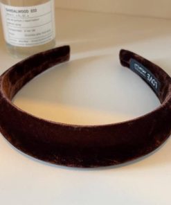 High-End Velvet Headband in Black and Brown - Stylish Minimalist Hair Accessory, Korean Imported Fashion Statement