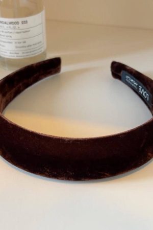High-End Velvet Headband in Black and Brown - Stylish Minimalist Hair Accessory, Korean Imported Fashion Statement