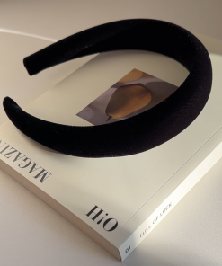 High-End Velvet Headband in Black and Brown - Stylish Minimalist Hair Accessory, Korean Imported Fashion Statement