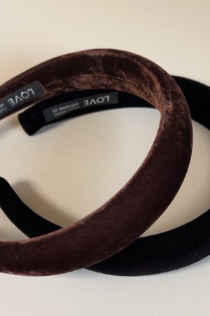 High-End Velvet Headband in Black and Brown - Stylish Minimalist Hair Accessory, Korean Imported Fashion Statement