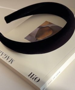 High-End Velvet Headband in Black and Brown - Stylish Minimalist Hair Accessory, Korean Imported Fashion Statement
