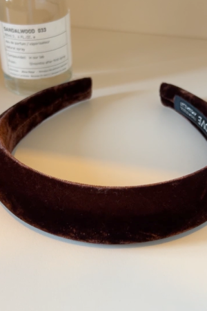 High-End Velvet Headband in Black and Brown - Stylish Minimalist Hair Accessory, Korean Imported Fashion Statement