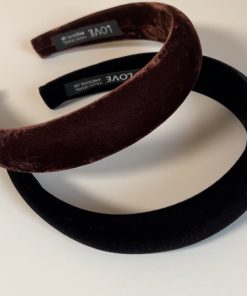 High-End Velvet Headband in Black and Brown - Stylish Minimalist Hair Accessory, Korean Imported Fashion Statement