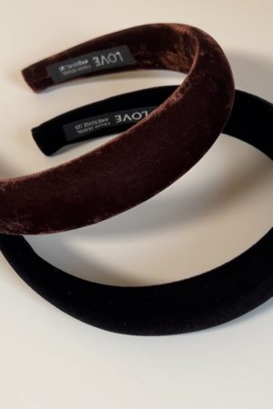 High-End Velvet Headband in Black and Brown - Stylish Minimalist Hair Accessory, Korean Imported Fashion Statement
