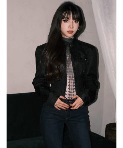 High-End Vintage Slim-Fit Racing Suit Short Jacket for Women - Elegant Loose Waist-Defining Design