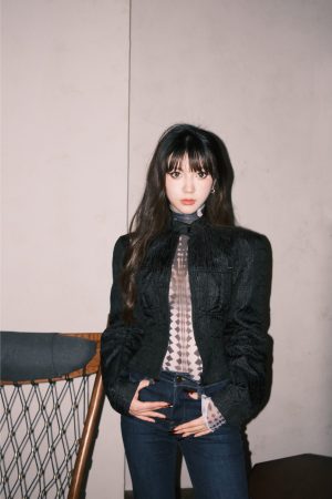 High-End Vintage Slim-Fit Racing Suit Short Jacket for Women - Elegant Loose Waist-Defining Design