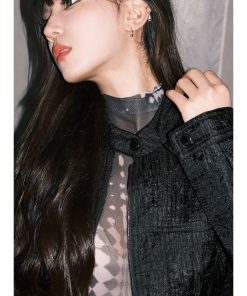 High-End Vintage Slim-Fit Racing Suit Short Jacket for Women - Elegant Loose Waist-Defining Design