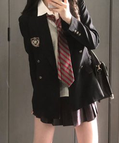 High-End Waist-Defined Blazer - Pudding Bear Original JK Uniform College Style Jacket for Early Autumn Fashion