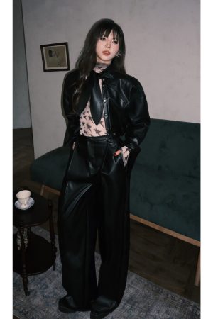 High-End Women's Leather Motorcycle Jacket - Stylish Outerwear, Trendy Fashion for Women