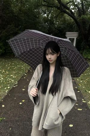 High-End Woolen Cape Coat for Women - Loose Double-Sided Cardigan in Pumpkin - Korean Style Autumn/Winter Outerwear