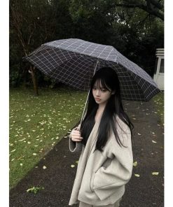 High-End Woolen Cape Coat for Women - Loose Double-Sided Cardigan in Pumpkin - Korean Style Autumn/Winter Outerwear