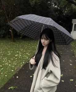 High-End Woolen Cape Coat for Women - Loose Double-Sided Cardigan in Pumpkin - Korean Style Autumn/Winter Outerwear