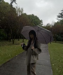 High-End Woolen Cape Coat for Women - Loose Double-Sided Cardigan in Pumpkin - Korean Style Autumn/Winter Outerwear