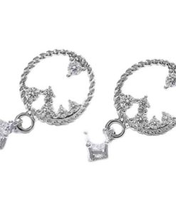 High-End Zircon Ear Studs - French Light Luxury Minimalist Trendy Earrings, 2025 Niche Style