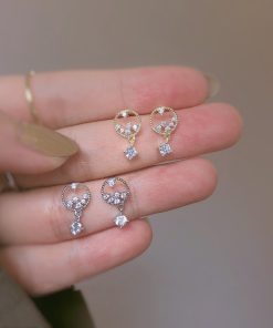 High-End Zircon Ear Studs - French Light Luxury Minimalist Trendy Earrings, 2025 Niche Style