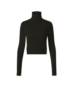 High-Neck Knitted Base Layer Long Sleeve Sweater for Women, Slim-Fit Solid Color Wool Top, Versatile Autumn Fashion