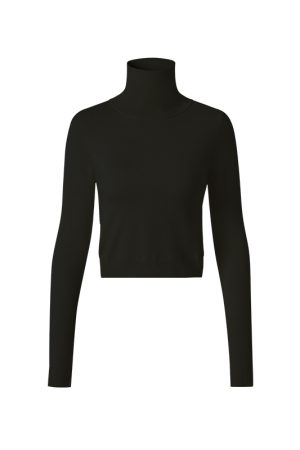 High-Neck Knitted Base Layer Long Sleeve Sweater for Women, Slim-Fit Solid Color Wool Top, Versatile Autumn Fashion