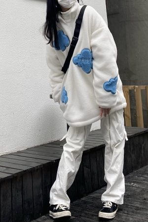 High Neck Loose Cloud Lamb Fleece Coat - Thick Versatile Sweatshirt in Japanese and Korean Style Trend