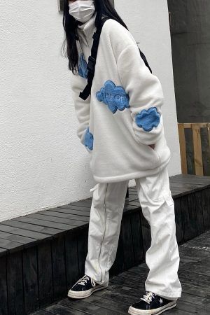 High Neck Loose Cloud Lamb Fleece Coat - Thick Versatile Sweatshirt in Japanese and Korean Style Trend